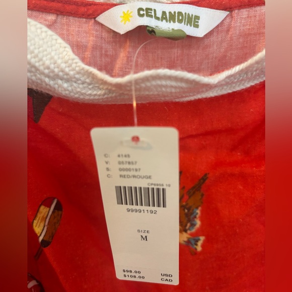 NWT retail $98 size M #Anthro CELANDINE Linen blend scalloped mini dress. - Picture 6 of 6